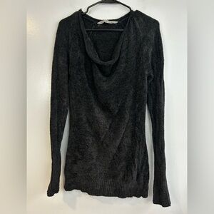 Athleta Cuddle Up Long Sleeve Black Cowl Neck Chenile Sweater Size Medium